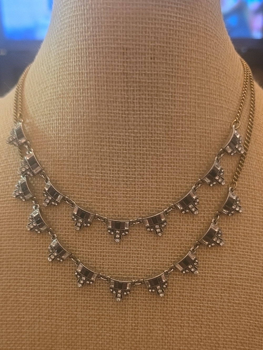 Chloe + Isabel Double Strand Silver-Tone Crystal Fringe Necklace